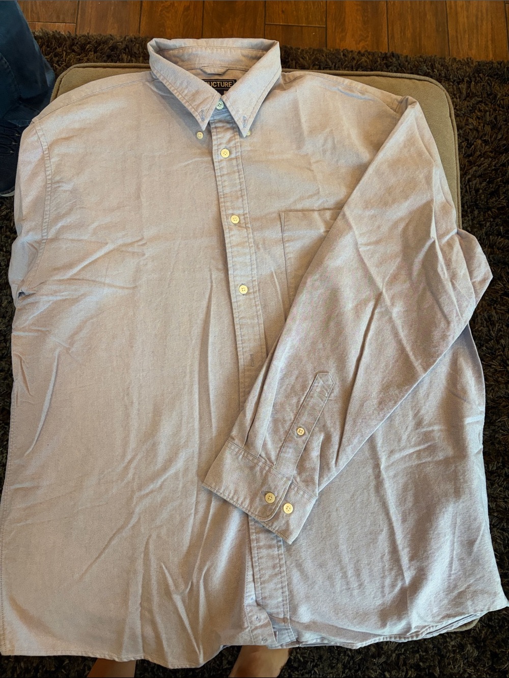 Structure Light Blue Long-Sleeve Button-Down Shirt